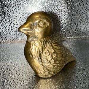 Brass Elegant Gold Bird Sculpture/ paperweight 3”x2.5”